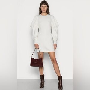 Ted Baker Wilowaa Extreme Sleeve Knit Dress In Natural/Ivory Size 2 (US 4-6)